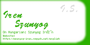 iren szunyog business card